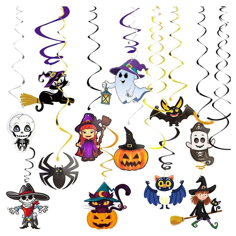 Highland - Halloween Swirls Hanging Decorations - 12 pcs