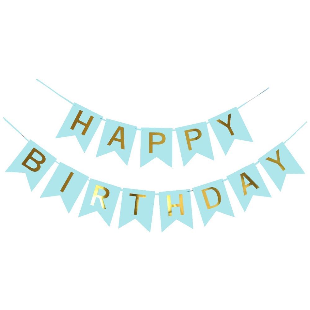 Highland - Blue Happy Birthday Banner 