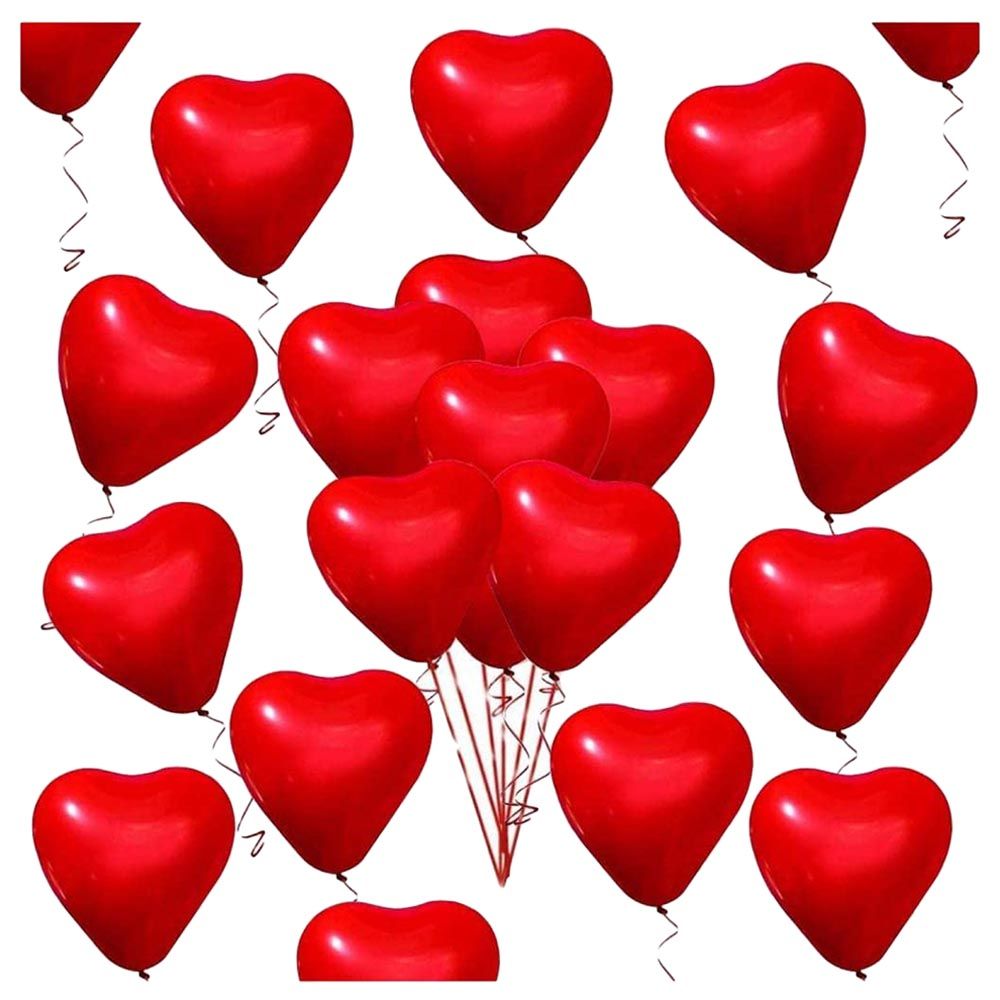 Highland - Red Heart Balloons For Party Decorations - 25pcs