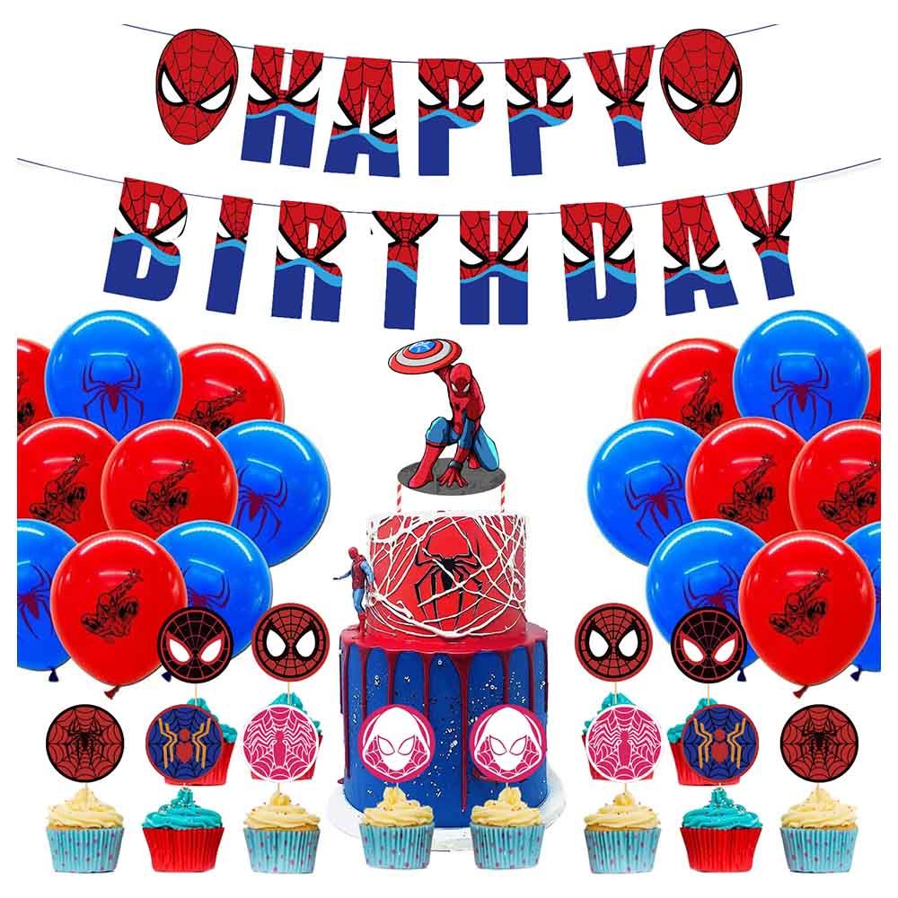 Highland - Spiderman Birthday Decoration Set - 46 pcs 