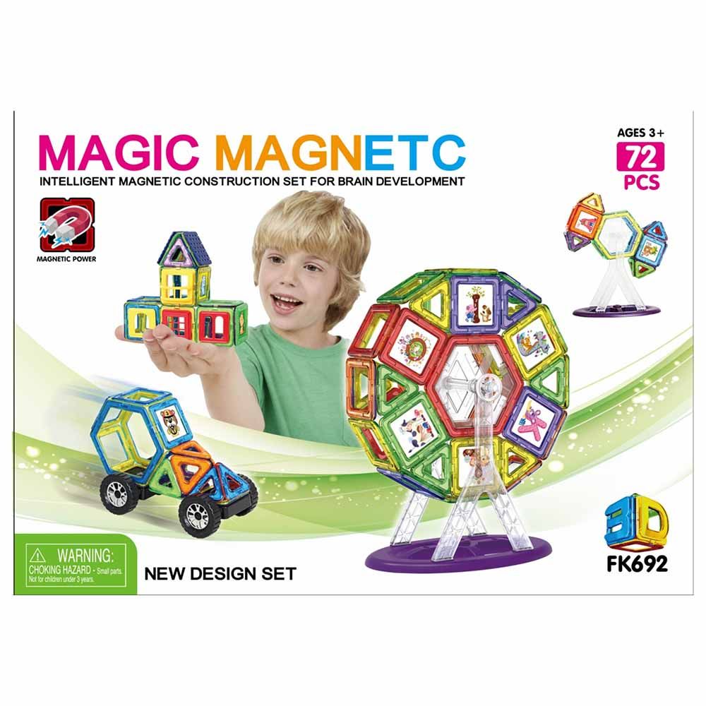 Highland - 72pcs 3D Magnetic Tiles Building Block Set