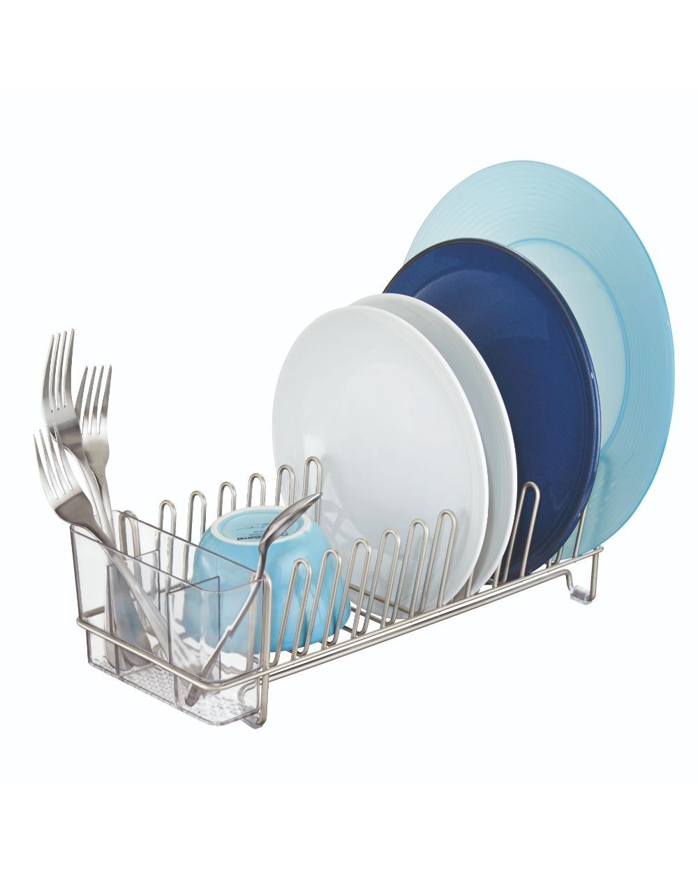 Inter Design - Classico Compact Dish Drainer - Satin/Clear