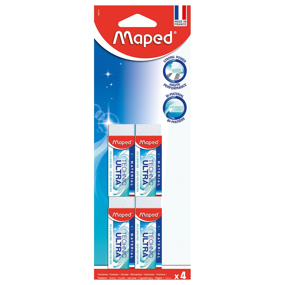 Maped - Eraser Technic Ultra Bls - 4Pc