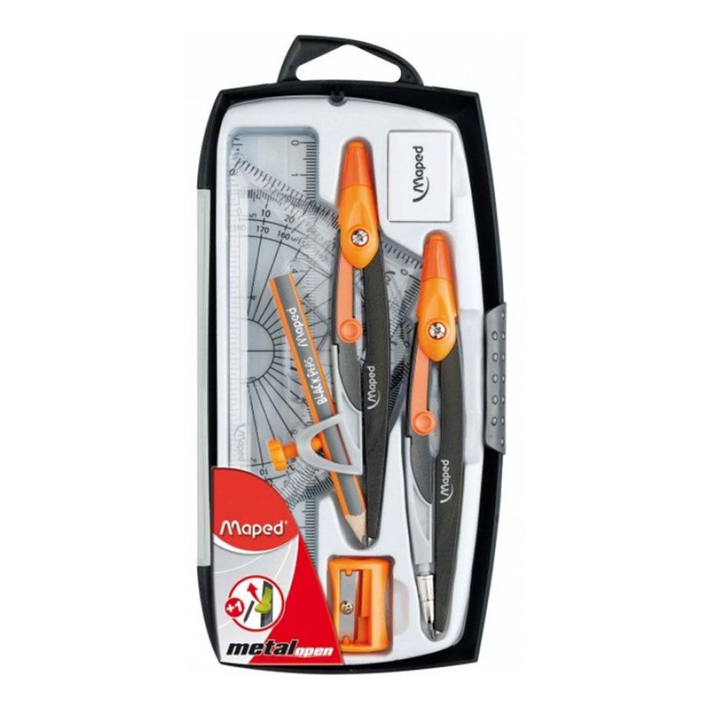 Maped - Math Set Open Metal - 9pcs