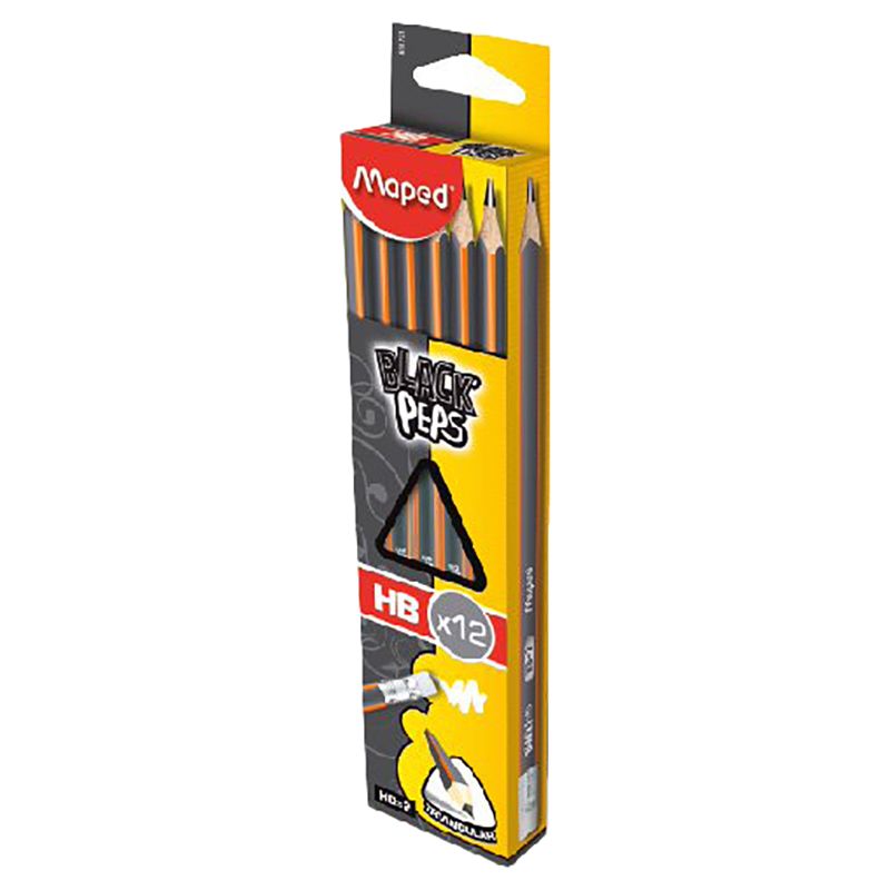 Maped - Black Peps 12X Hb Pencil + Er Box