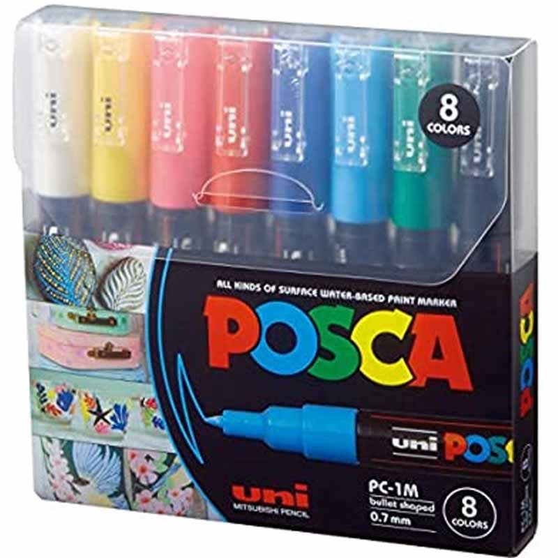 Uni-ball - 8 Posca Markers Coloring PC-1M 8 Ea 
