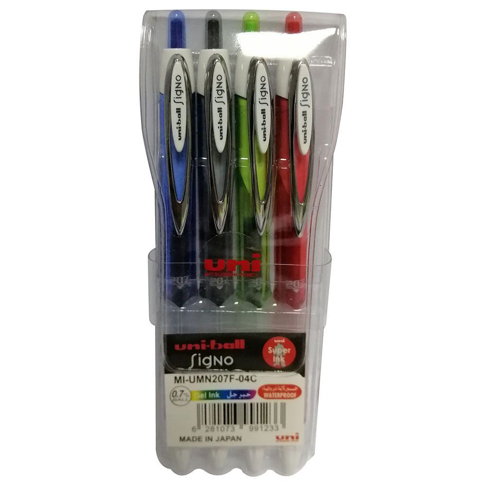 Uni-ball - Signo 0.7mm Fancy Retractable Pens Pack of 4