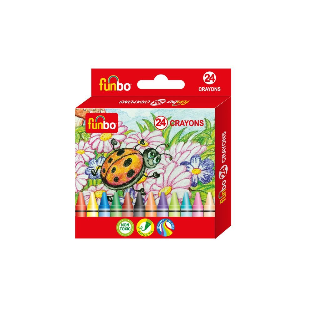 Funbo - Pack of 24 Crayons Colours