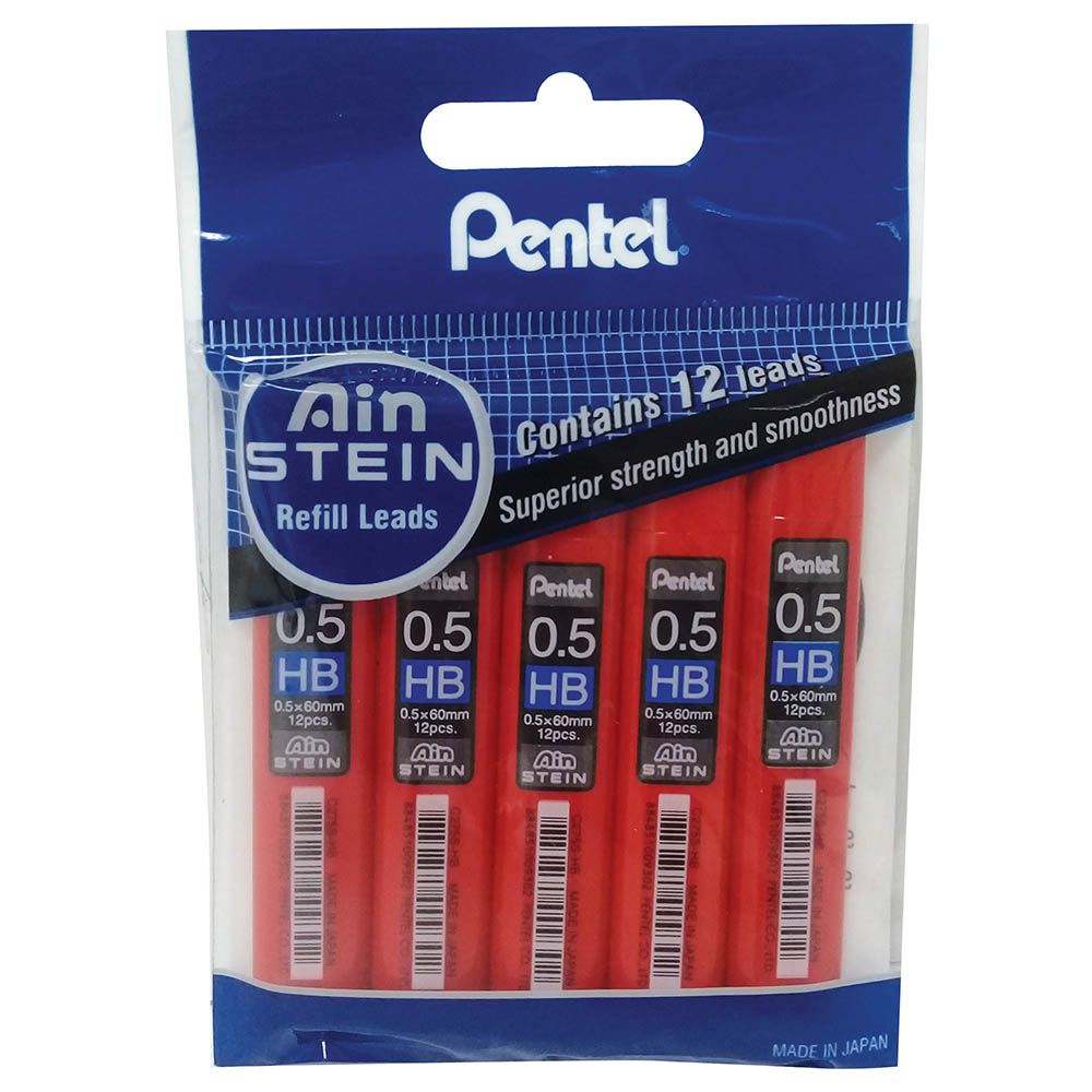 Pentel - Pack of 5 Lead Ain Stein Slim 0.5HB