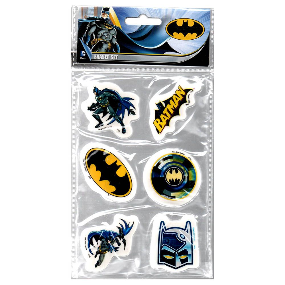 Batman 6 Different Shape Eraser Set
