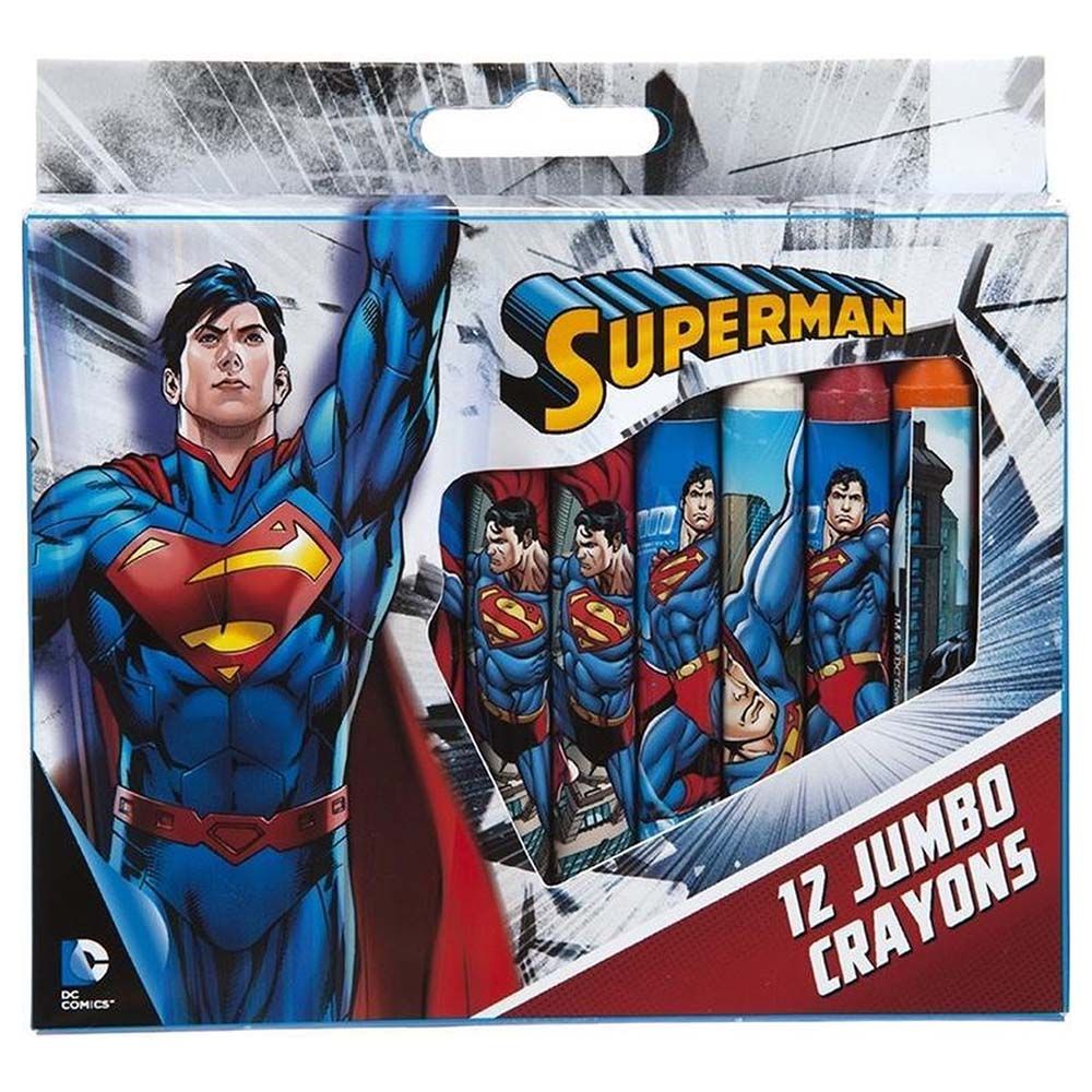 Superman 12 Jumbo Crayons 