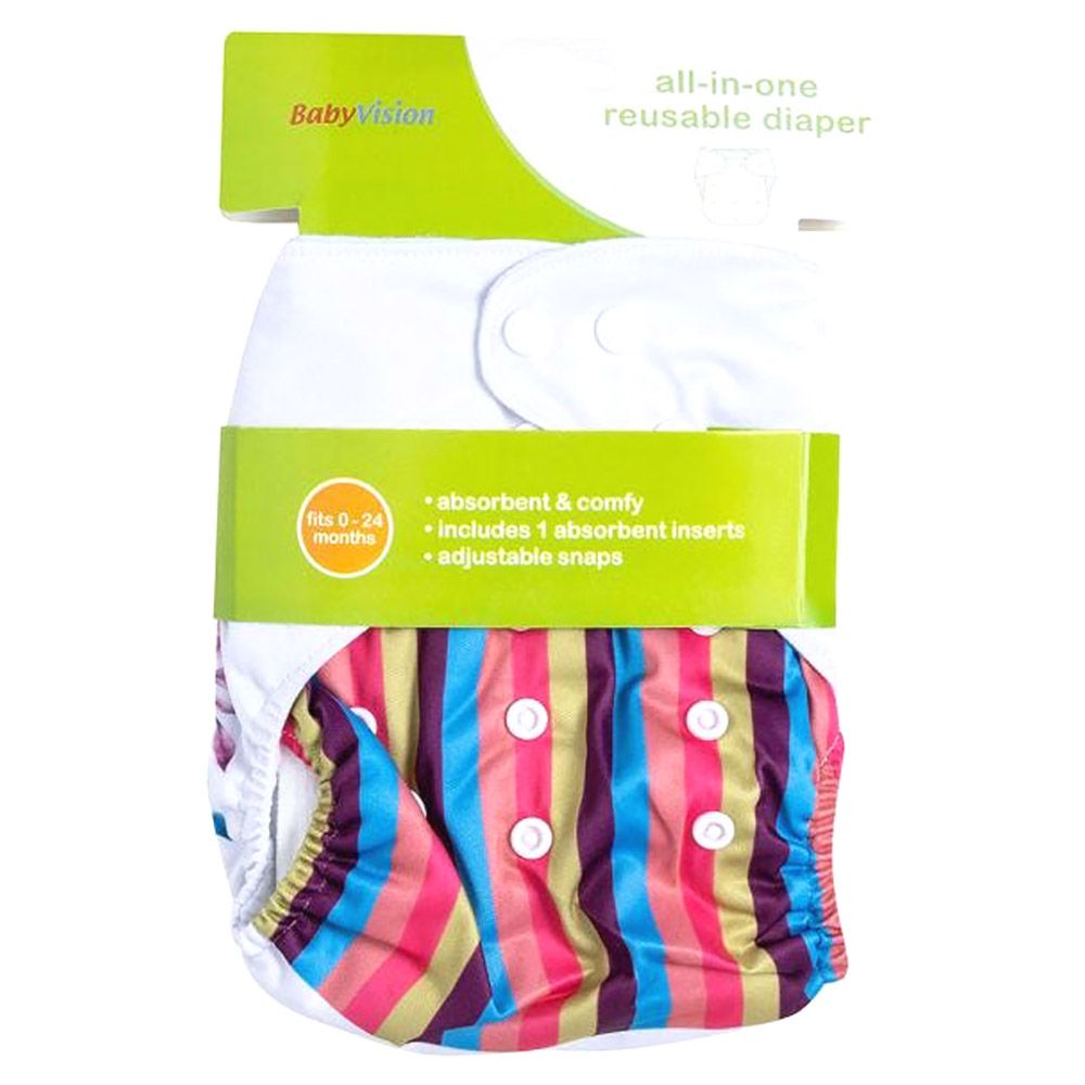 BabyVision - Reusable Diaper All-In-One - Horse Printed