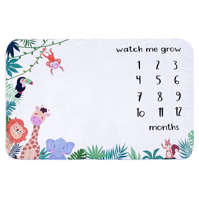 Tiny Toes - Fleece Milestone Blanket - Jungle