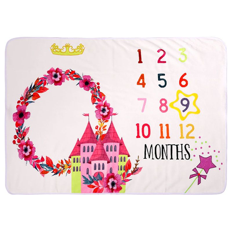 Tiny Toes - Fleece Milestone Blanket - Castle