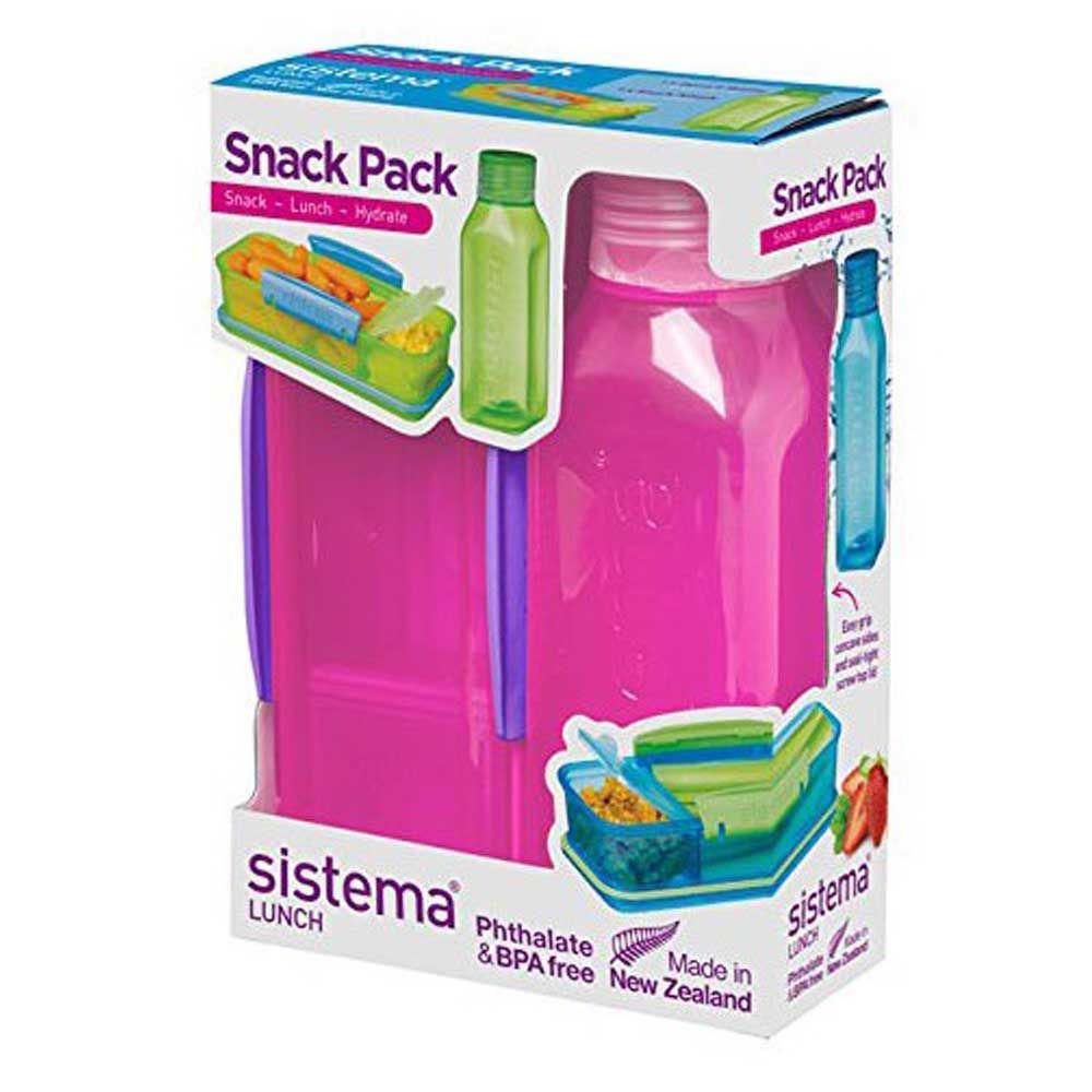 Sistema - Snack Pack Bottle And Container - Pink