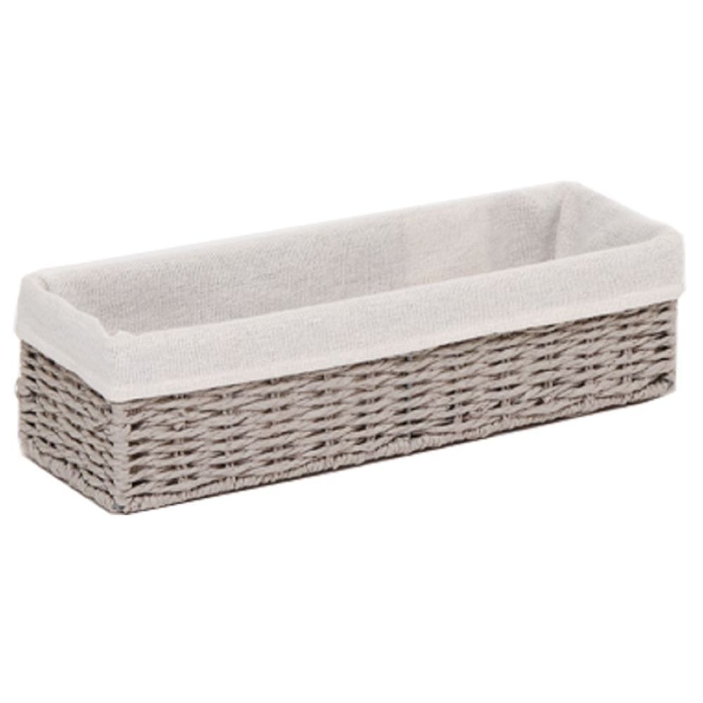 Homesmiths - Storage Basket W/ Liner 32x10x8cm - Grey