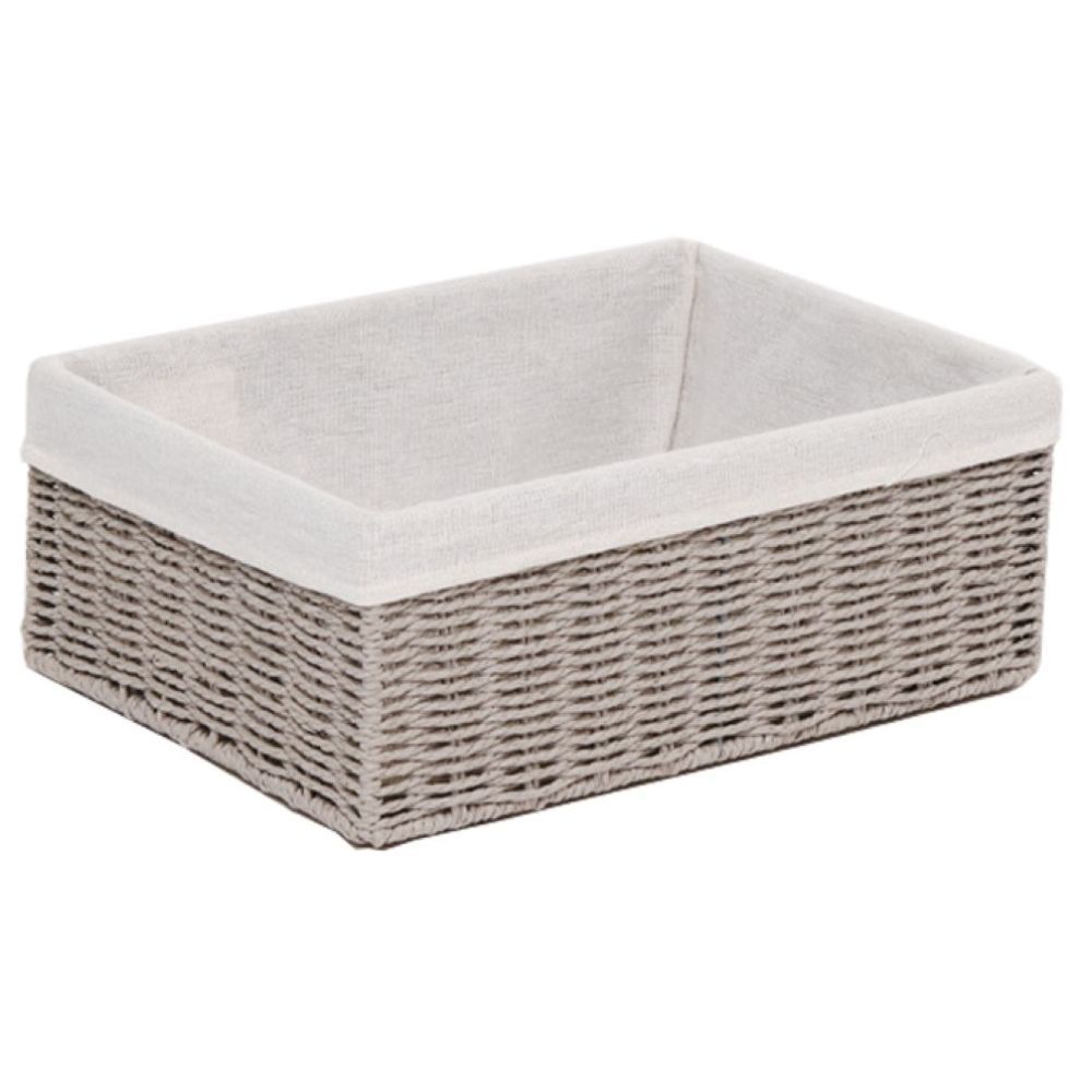 Homesmiths - Medium Storage Basket W/ Liner - Grey