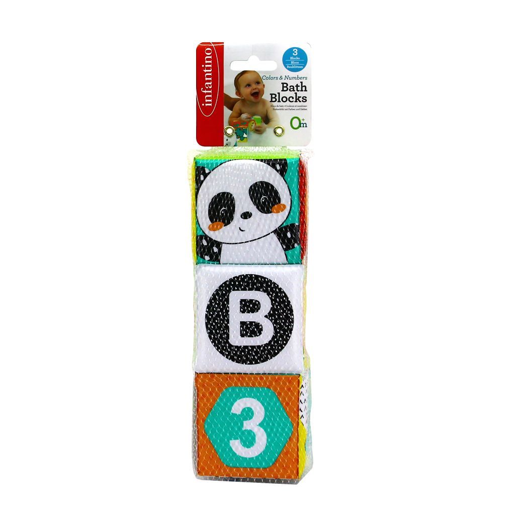 Infantino - Colors & Numbers Bath Blocks - Pack of 3