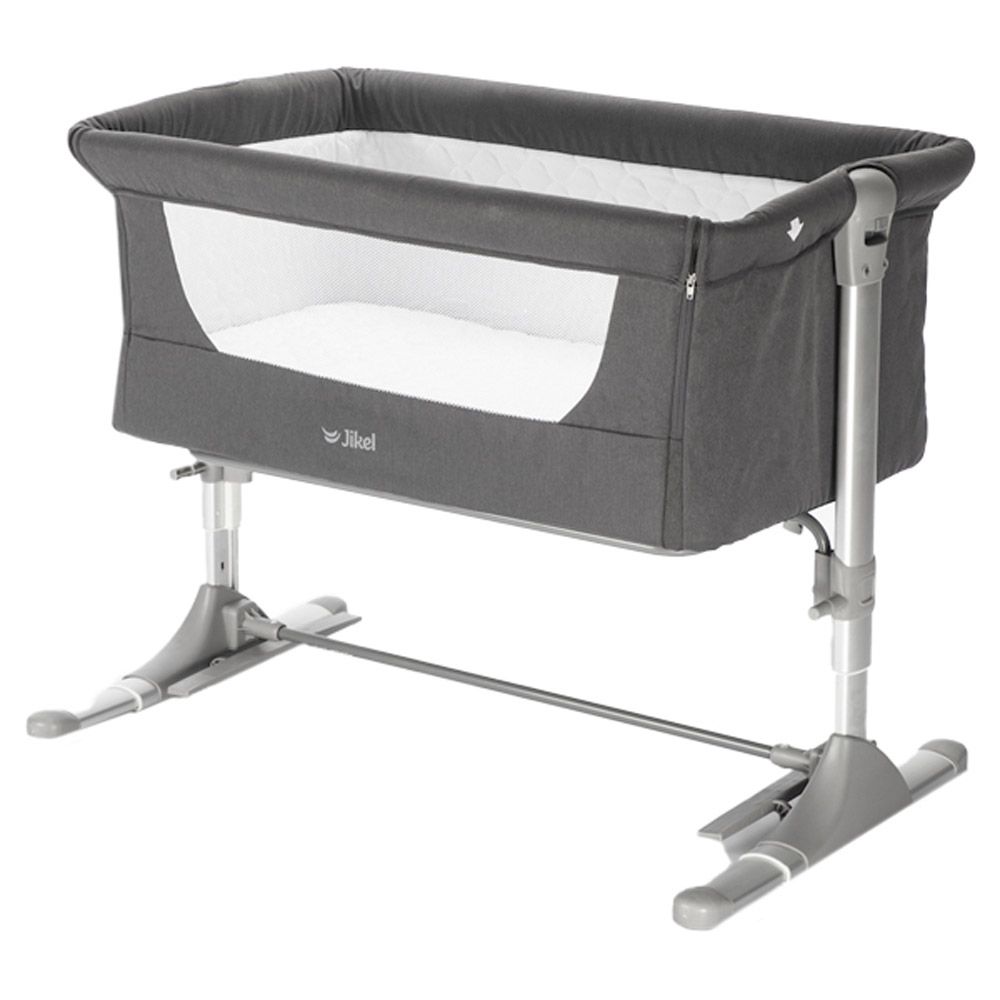 Jikel - Nova Bedside Crib - Charcoal