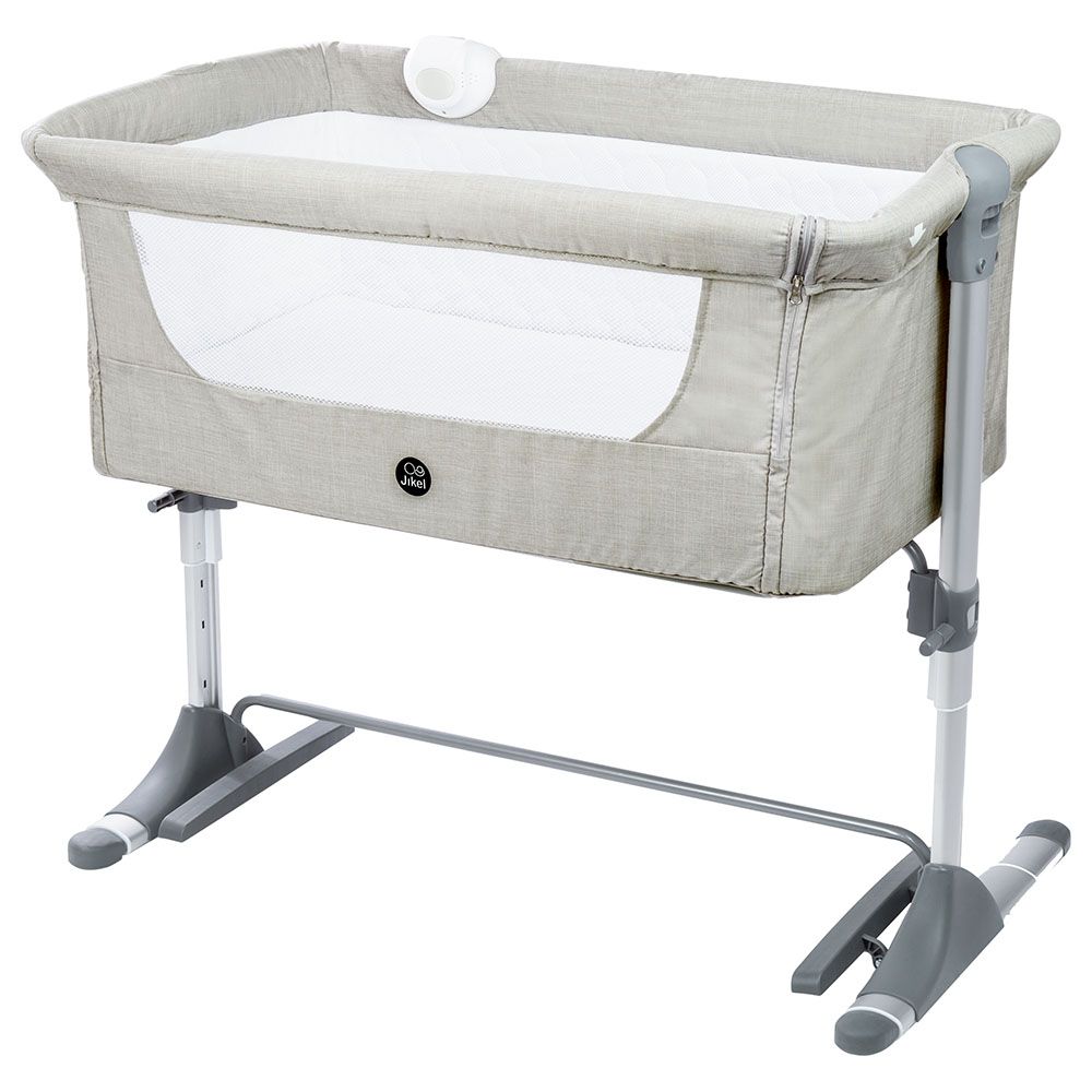 Jikel - Nova Bedside Crib - Grey