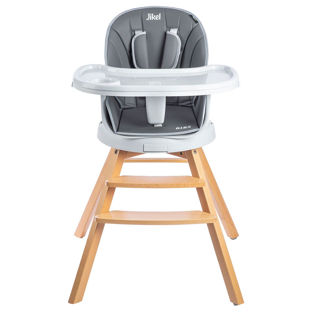 Jikel - Bibz 360 Rotating Wooden Highchair - Charcoal