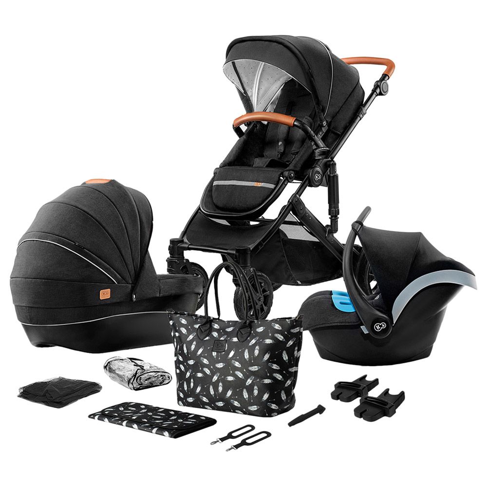 Kinderkraft - Prime 3-In-1 Travel System W/ Accessories - Black