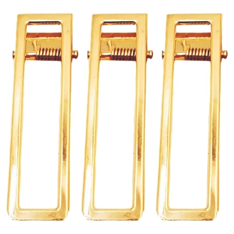 Graffiti Resin - Simple Risen Hair Clips Pack Of 3 - Gold