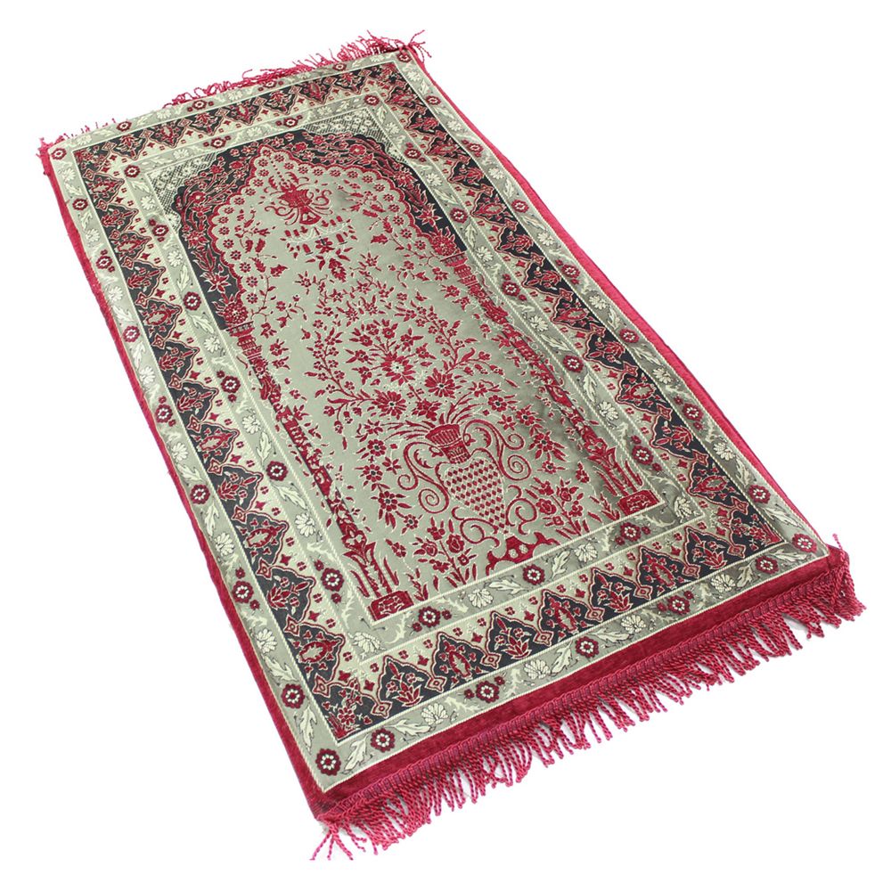 Sundus - Comfortable Premium Quality Prayer Rug - Red