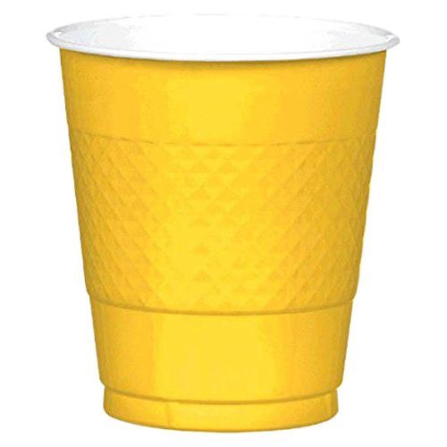 Amscan - Plastic Cups 12oz 20pcs - Yellow Sunshine