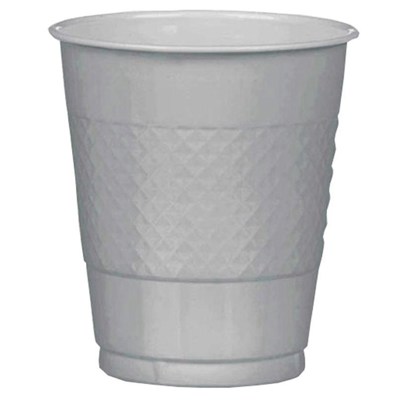 Silver Sparkle Plastic Cups 355ml