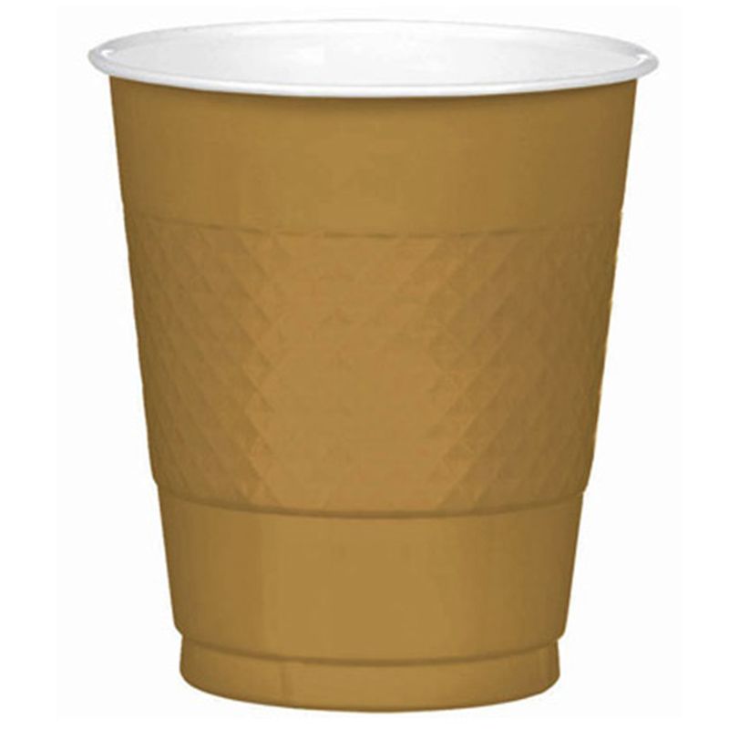 Gold Sparkle Plastic Cups 12oz - 20pcs