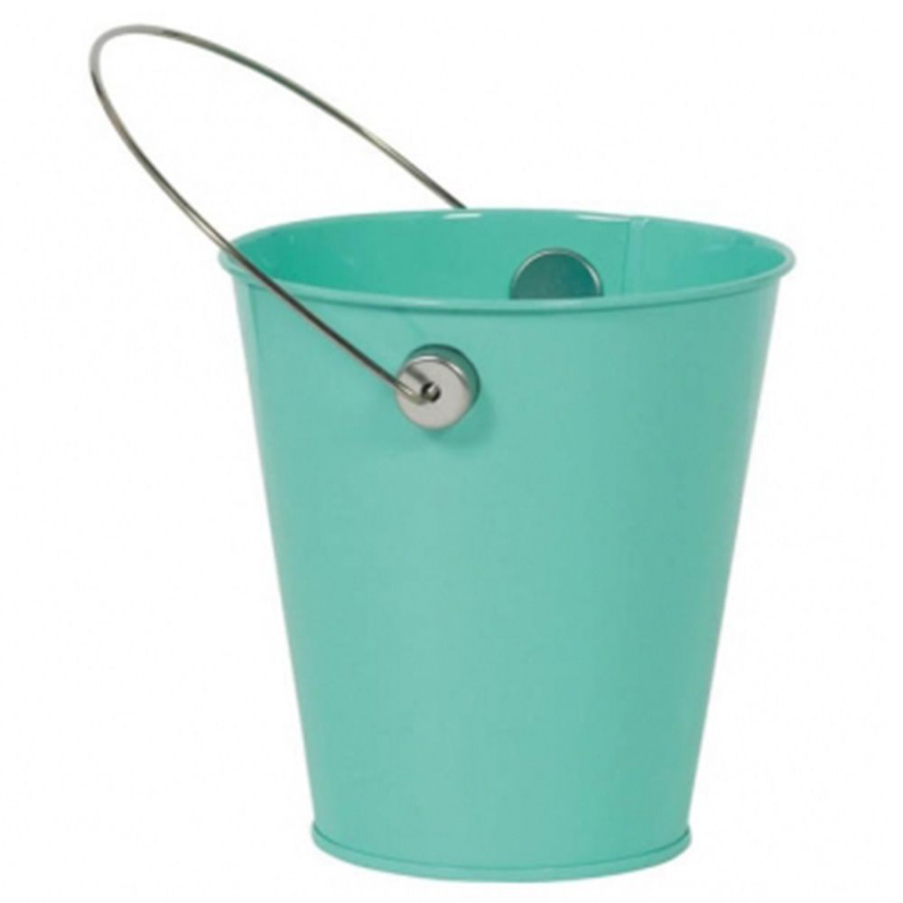 Metal Bucket With Handle - Robins Egg Blue