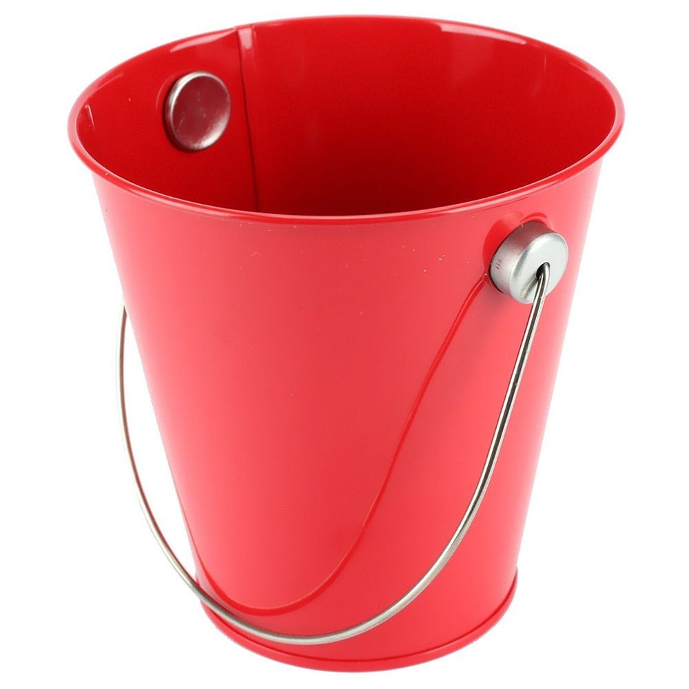 Metal Bucket With Handle - Apple Red