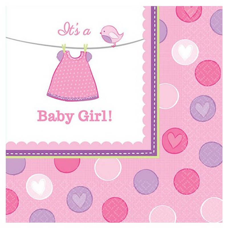 Shower With Love Girl Beverage Tissues