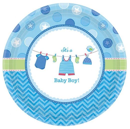 Shower With Love Boy Plates