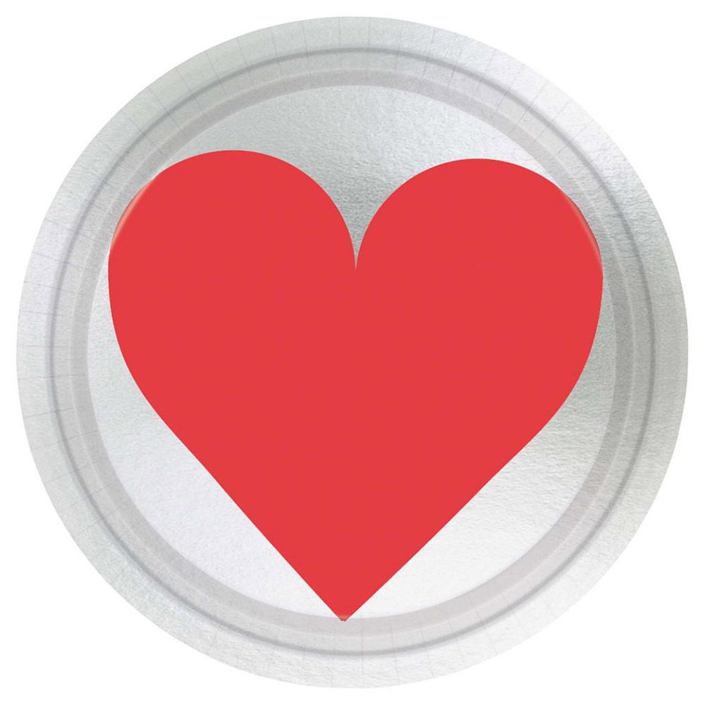 Key To Your Heart Mettalic Plates -Pack of 8 - 7-inch