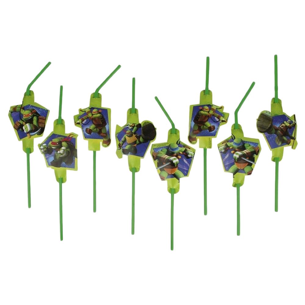 Party Centre - Teenage Mutant Ninja Turtles Drinking Straws (8pcs)