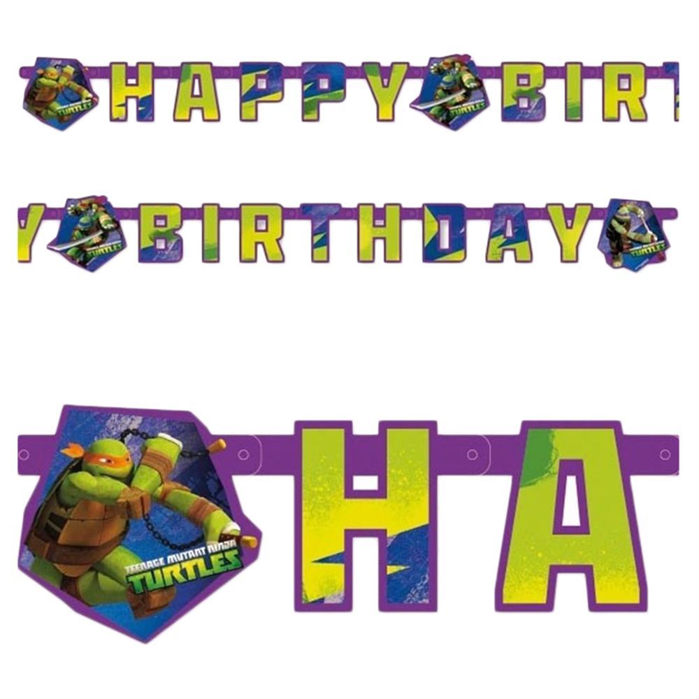 Party Centre - Teenage Mutant Ninja Turtles Birthday Banner