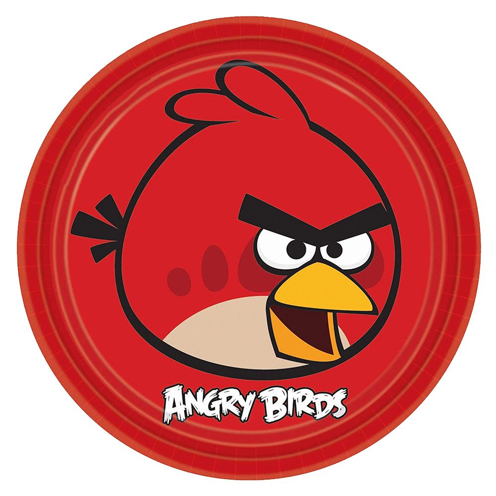 Amscan - Angry Birds Dinner Plates 23cm 8pcs - Red