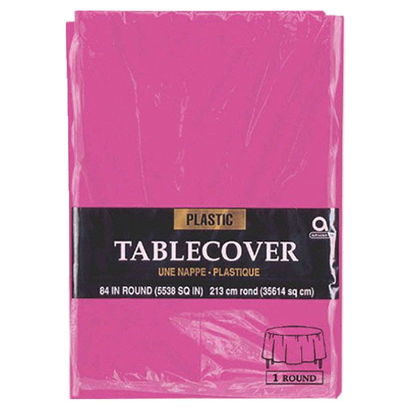 Amscan - Round Plastic Table Cover 213cm - Magenta