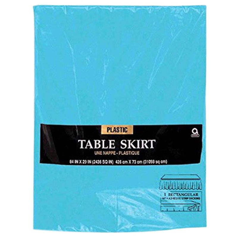 Amscan - Plastic Table Skirt - Caribbean Blue