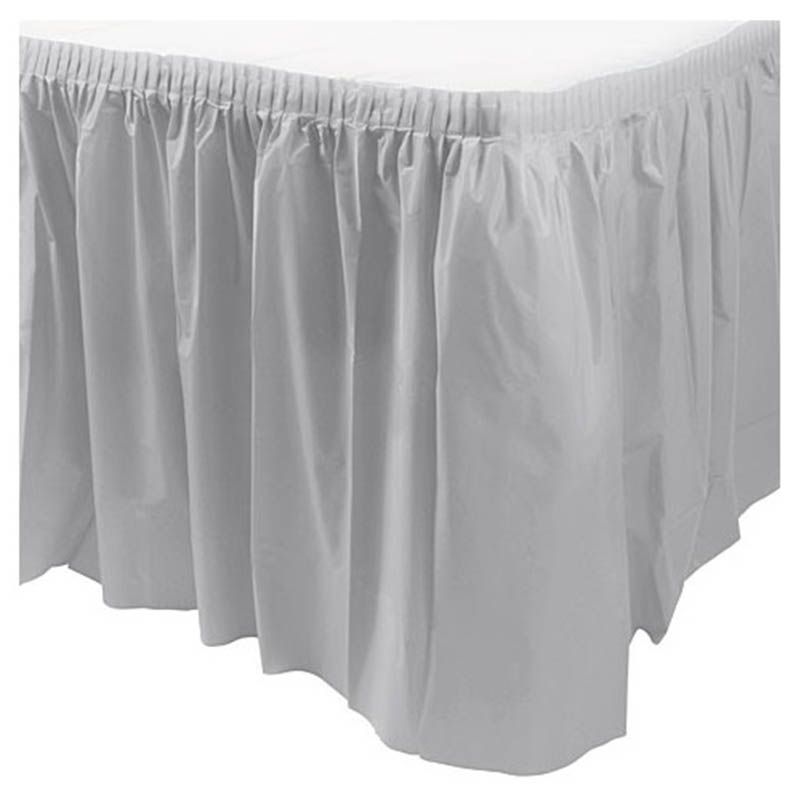 Silver Plastic Table Skirt