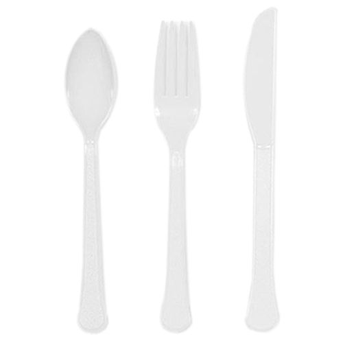 Amscan - Heavy Weight Assorted Cutlery 24pcs - Frosty White