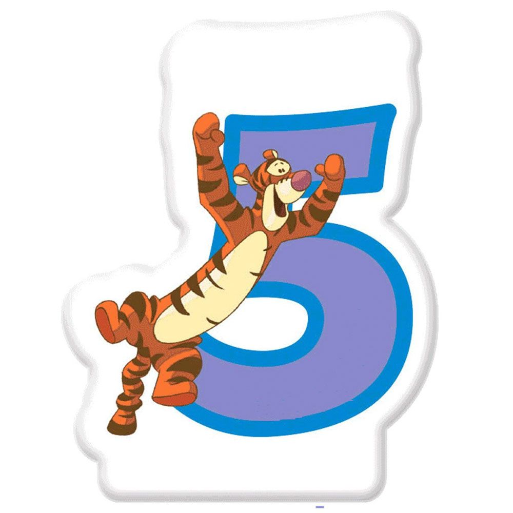 Disney Winnie The Pooh Numeral Candle No. 5