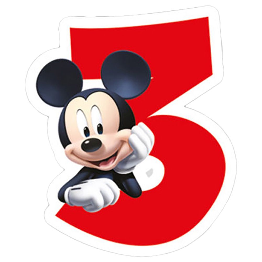 Playful Mickey Numeral Candle No. 3