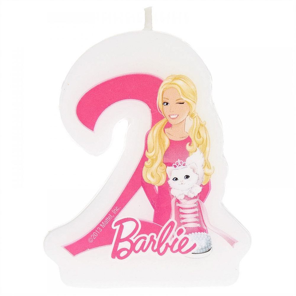 Barbie Sparkle Numeral Candle No. 2 - Pink