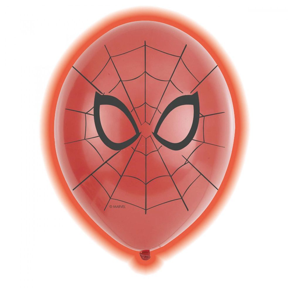 Party Centre - Spider-Man LED Latex Balloons 11" 5pcs