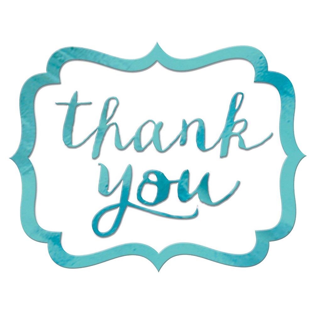 Amscan - Robins Egg Blue Thank You Stickers 50pcs - Blue