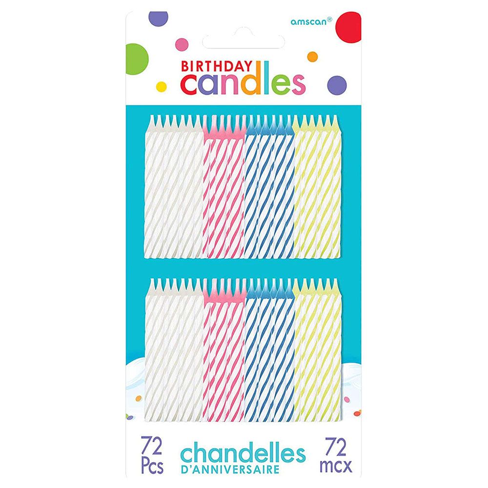 Amscan - Spiral Candles Value 72pcs - Pack Of 2