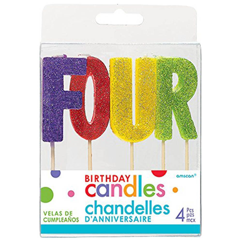 Amscan - Rainbow 4th Birthday Candle Pick